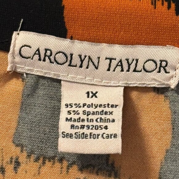 Carolyn Taylor Blouse Sz 1X Floral Blouse 3/4 Sleeve Blouse Top - Picture 3 of 12